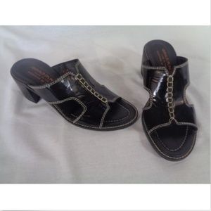 Donald J Pliner Kuz Black Block Heel Sandal Size 7